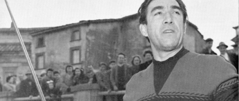 Anthony Quinn a Bagnoregio (Vt) sul set de La strada